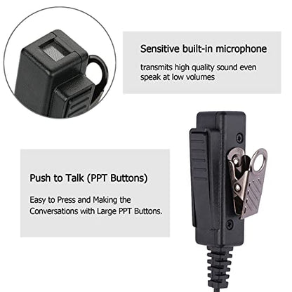 Walkie Talkie Earpiece with Mic,Compatible with CP200 CP200D BPR40 CP100D CP185 RDM2070D Earpiece Two Way Radio Headset Walkie Walkie Surveillance Kit Police Headphones (5 Packs) - color: 5 packs