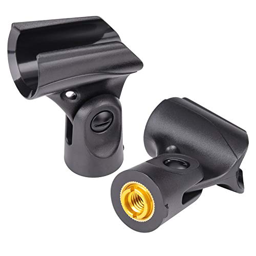 5 Pack Mic Clips For Stand, Universal Microphone Clip Holder With Adapters