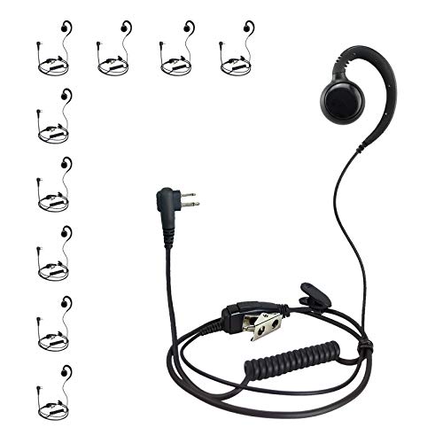 PROMAXPOWER [10-Pack 1-Wire C-Shape Earpiece with PTT for Motorola CP200D - size: 10-Pack