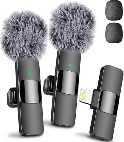Mini Mic Pro (Latest Model – #1 Microphone for iPhone & Android, Wireless Mini Microphone, Clear Voice, Noise Cancelling, Lavalier Mic for TikTok, YouTube & Interviews (iPhone 14 & Below) - style: Lightning Only (iPhone 14 & Older)