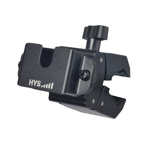 HYS HT &Microphone Clamp Mount Holder - Quick Release for CB Radio, Marine Radio, Walkie Talkie, Police Scanner (BC125AT SR30C BCD325P2 SDS100) , Speaker Mic | w/ Belt Clip & Knob - style: HYSZ10A