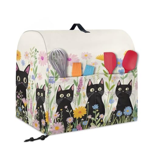 Stand Mixer Dust Cover with Adjustable Drawstring, Blender Cover Mixer Protective Cover Dustproof Stand Mixer Cover Househould Kitchen Items Cute Cat Prints - color: Cute Cat Prints, size: S