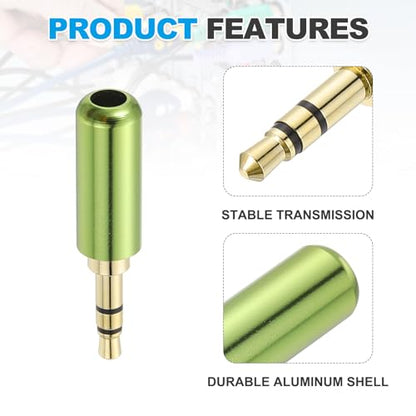 MECCANIXITY 3.5mm Replacement Repair Plug Jack, 3 Pole, Green 2Pcs - color: Green