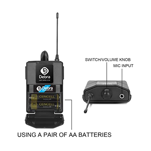 D Debra Audio AU400 Pro UHF 4 Channel Wireless Microphone System - color: with 2 Handheld & 2 Bodypack (B)