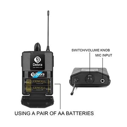 D Debra Audio AU400 Pro UHF 4 Channel Wireless Microphone System - color: with 2 Handheld & 2 Bodypack (B)
