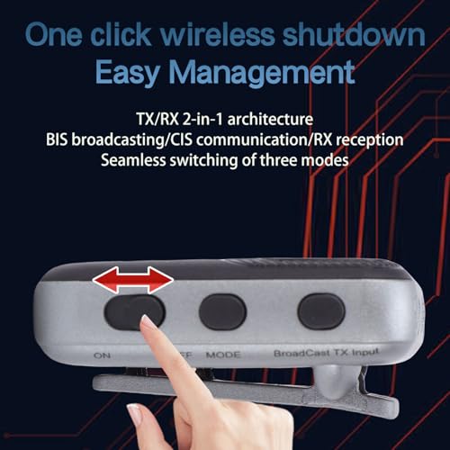 Bluetooth Receiver, Bluetooth Broadcast Function, Low Latency Wireless Sound Adapter One to Many, with 3.5mm Sound Cable & 6.35mm Plug Adapter, Multi Purpose Broadcast Transmit