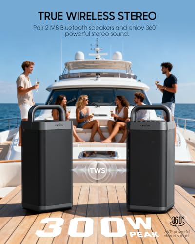 comiso Portable Bluetooth Speaker, Deep Bass, 150W Peak, IPX6 Waterproof
