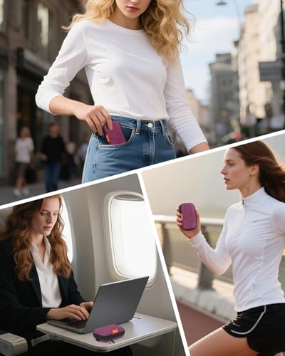Mini Hard Earbud Case, Grape-Purple Cute Pouch for Samsung JBL Sony | Fits Apple Airpods, Earpods, Cable, Card, Earplugs, Heart Monitor, Small Protective Carrying Bag - color: Grape-Purple