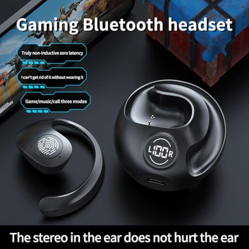 On-Ear Wireless Headset with Microphone Wireless Bluetooth Headphones with Digital Display Charging Case,Ultra-Comfort,Lightweight Design for Workout Driving Walking,White - color: White