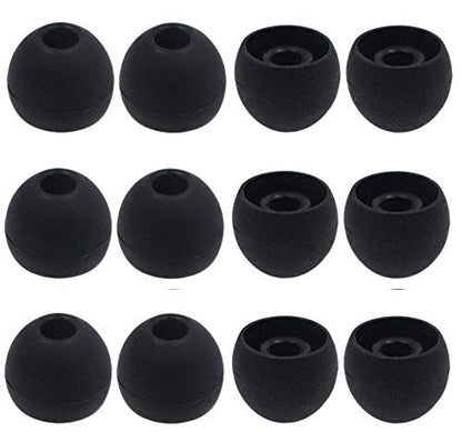 12PCS Large Size Replacement Ear Tips Earbud Eartip Ear Cap Ear Bud Tip for Powerbeats Pro, BeatsX, Senso, TOZO, Sony & Other Inner Hole 3.8mm Earbud in-Ear Headphones,Black,L