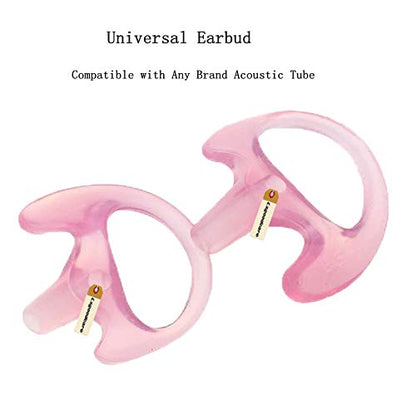 Lsgoodcare Replacement Earmold Earbud (Left and Right Ear) for Two Way Radio Acoustic Coil Tube Earpiece - Open Ear Insert Silicone Earmould Earbuds Pink Large, 10 Pairs, (Large, Pink) - color: Pink, size: large