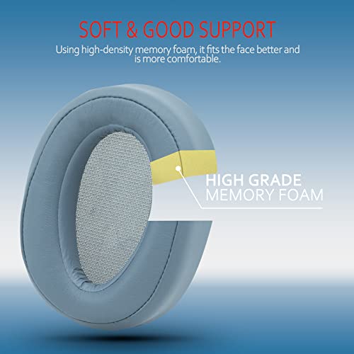 Krone Kalpasmos Replacement Earpads for Sony WH-H900N h.Ear on 2 & Sony MDR-100ABN Headphones, Sony Headphone Cushions, Sony WH H900N earpads with Soft Foam Leather(Moonlight Blue) - color: Moonlight Blue