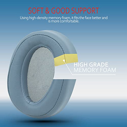 Krone Kalpasmos Replacement Earpads for Sony WH-H900N h.Ear on 2 & Sony MDR-100ABN Headphones, Sony Headphone Cushions, Sony WH H900N earpads with Soft Foam Leather(Moonlight Blue) - color: Moonlight Blue