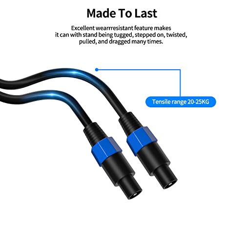 2-Pack 6ft Speakon to Speakon 12AWG Cable Twist Lock Pro Speaker Cord - size: 6 Feet