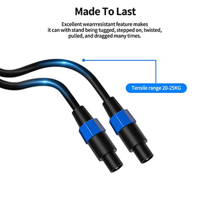 2-Pack 6ft Speakon to Speakon 12AWG Cable Twist Lock Pro Speaker Cord - size: 6 Feet