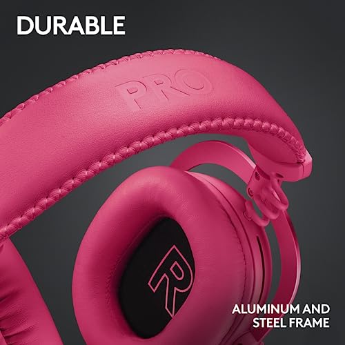 Logitech G PRO X 2 Lightspeed Wireless Gaming Headset, 50mm Graphene Drivers, DTS:X Headphone 2.0—7.1 Surround, Bluetooth/USB/3.5mm Aux, for PC, PS5, PS4, Switch - Magenta (Renewed)