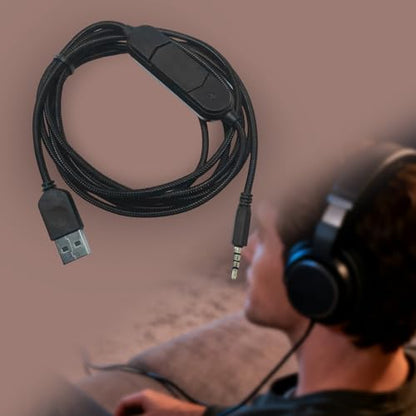 USB Sound Card 3.5mm Auxes Headphone Cable with Inlines Volumes Control and Microphones Mute Switches for PC Gaming Mobi