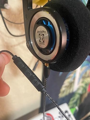 SE215 Cable, OFC Replacement MMCX Stereo Audio Aux Cable with Microphone Mic Extension Cord for Shure SE215 SE315 SE846 SE535 SE425 KSE1500 Headphones Earphones - with Mic