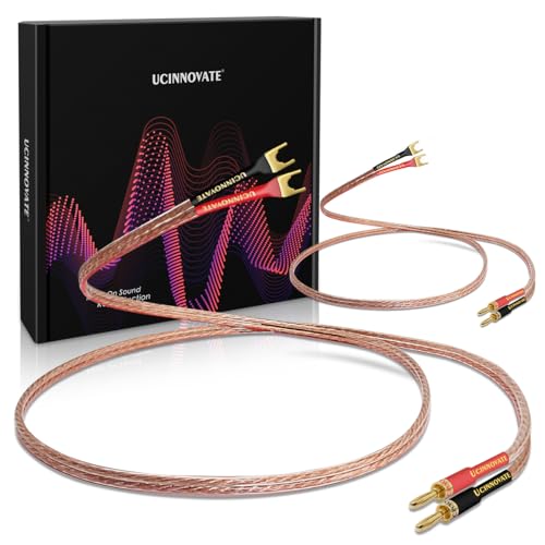 UCINNOVATE 2 Pack 2m HiFi Speaker Wire with Jumper Spade, 13AWG 6.56FT Speaker Jumper Cable Cord Bridge with Gold-Plated Banana Plugs for Audio Amp Terminal Amplifier HiFi System Home Theater - style: 2x 2m Speaker Jumper Cables