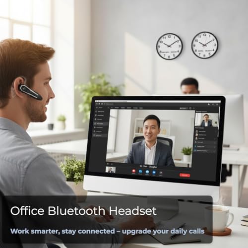 Bluetooth Headset for Office, 36H Talk Time V5.4 Wireless Headphones