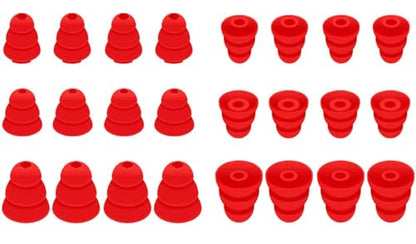 Earbuds Tips 12 Pairs Replacement Triple Flange Conical EarTips Earbuds Eartips for Most in-Ear Earphones (Sony/Beats/AKG/KZ etc.),S/M/L 12 Pairs, Red (431R) - color: Red