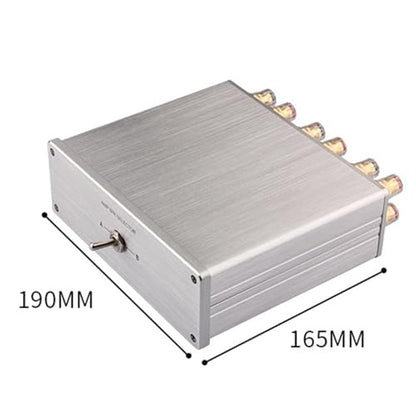 HiFi Lossless Audio Source Input Signal Switcher - 4 in 1 Out & 2 in 1 Out RCA Stereo Selector Box for Sound Bar, Headphones, Turntable - No Power Required - color: Silver