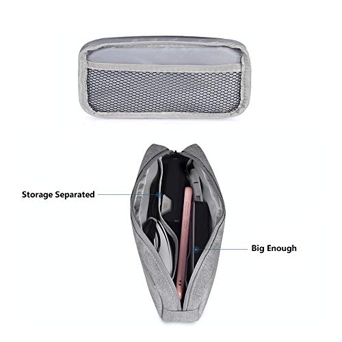 Universal Electronics/Accessories Soft Carrying Case Bag, Durable & Light-weight,Suitable for Out-going, Business, Travel and Cosmetics Kit (Big-Gray) - color: Big-Gray