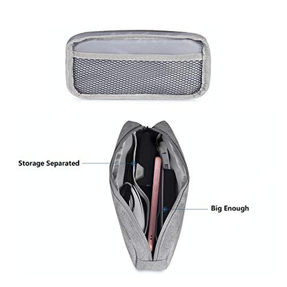 Universal Electronics/Accessories Soft Carrying Case Bag, Durable & Light-weight,Suitable for Out-going, Business, Travel and Cosmetics Kit (Big-Gray) - color: Big-Gray