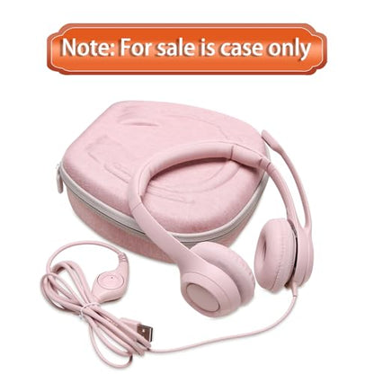 Case for Logitech H390/H391/Zone 301/H111/H570e Wired Headset Pink | Hard Carrying Travel Wired Headset Case for Logitech H390/H391/Zone 301/H111/H570e & JIAMQISHI/Poly Blackwire 3220/AOC - color: Pink