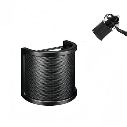 Upgraded 3 Layer Pop Filter,Metal Mesh,Foam Etamine Shield Mask for Handheld Mic,Perfect for YouTube Streaming