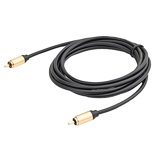 Upgraded Audio Video Cable,RCA Coaxial Cable with Male to Male 24K Gold Plated Plug,Video/Audio AV Extension Shielded Cord for Subwoofer Rear View Parking Camera (3m/10ft) - size: 3m/10ft
