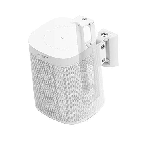 Wall Mounts Brackets-Pair Set(2PCS) for SONOS ONE/SONOS ONE SL/SONOS Play 1 Speaker (Include 2PCS,Swivel and Tilt,Compatible with Both SONOS ONE/ONE SL/SONOS Play 1,White Pair) - color: WHITE, size: Pair set