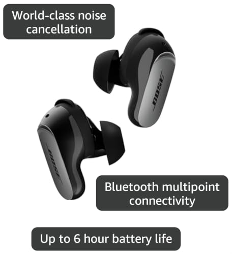Bose QuietComfort Ultra Earbuds (2nd Gen) - Wireless Noise Cancelling Earbuds with Mic, Immersive Audio, USB-C Charging, Up to 6 Hours Battery, IPX4 Rating, Black - color: Black