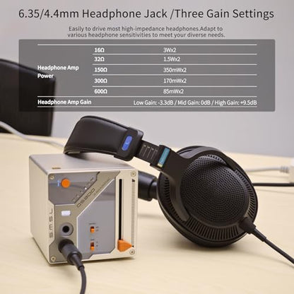 SMSL DS300 Balanced DAC Headphone Amplifier 3000mWx2 Power ES9039Q2M Chip | Decoder 6.35mm/4.4mm XLR/RCA Output XU316 32bit/768kHz DSD512 for Home Audio/PC with USB/Optical/Coaxial/Bluetooth