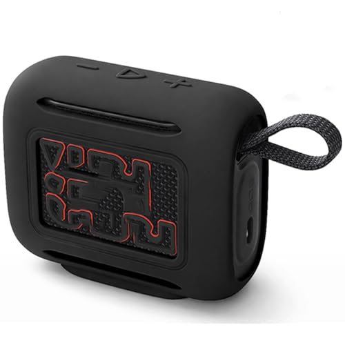 Silicone Cover for JBL Go 5 Bluetooth Speaker | Silicone Anti-Fingerprint & Sweatproof Case, Shockproof Bumper Skin with Precise Cutouts, Portable Speaker Sleeve - color: Black