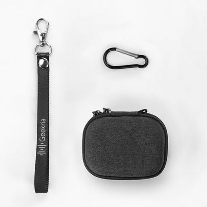 Geekria Shield Earbuds Case Compatible with JBL Vibe Buds 2/Flex 2/Beam 2, Tune Buds 2 True Wireless Earbuds, Replacement Hard Shell Travel Carrying Bag with Carabiner Clip (Dark Grey)