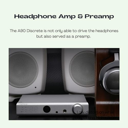 Topping A90 Discrete Fully Discrete Balanced Headphone Amplifier, HiFi NFCA 4Pin XLR/4.4mm Balanced/6.35mm SE Out 9800mWx2 Desktop Headphone Amp Preamplifier (Silver)