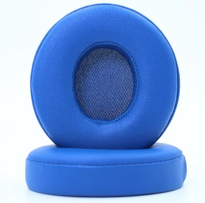 Headphone Replacement Ear Pad Cover Compatible with Beats by Dre Solo3 Solo2 Wired Wireless Headphones Protein Leather Memory Foam Headphone Cushion Ear Muffs-Blue - color: blue
