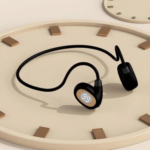 IHAO Open Ear Air Conduction Headset Wireless Bluetooth Sport Headphones with Mic Earphone Lightweight Painless Wearing Sweatproof Earpiece Stereo Earphone for Running Hiking Bicycling-HY 30 Black - color: HY 30 Black