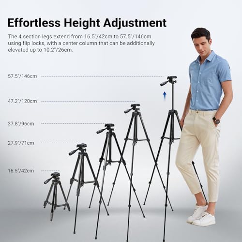 NEEWER Entry Level Version Tripod for Cell Phone & Camera, Metal Lightweight Portable Travel Stand with Cold Shoe Cellphone Holder Mount Compatible with iPhone for Video Recording Filming, TP53 - style: TP53