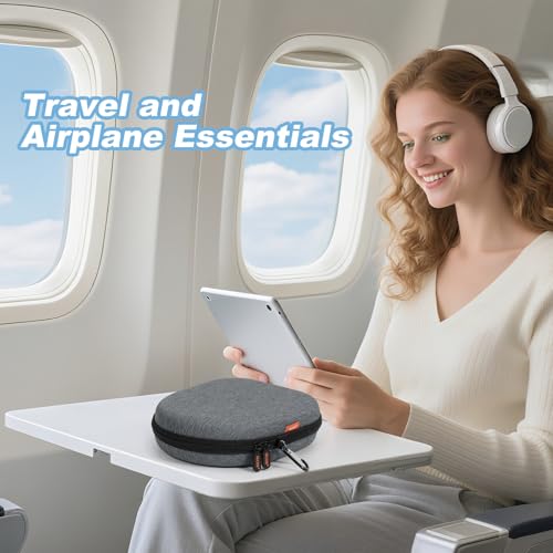 Universal Headphone Case 8.1x7.5x2.0, Hard Shell Travel Pouch Bag | Upgraded Shockproof, Fits JBL/Sony/Bose/Soundcore, Double Zipper, Mesh Pocket, Carabiner - color: Light Grey