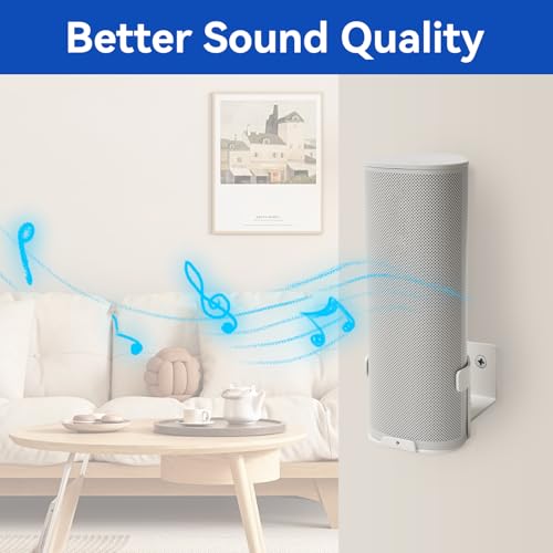 shinar Metal Wall Mount Compatible with Sonos Roam 1/2/SL | Mount Accessory Stand Bracket Compatible with Roam1/2 Roam SL Adjustable Bracket Max. 12 kg (White) - color: White