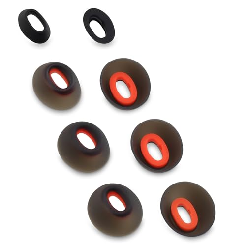 Replacement Silicone Ear Tips for JBL Tune Flex Wireless Earbuds, 8 Pairs (Black, XS/S/M/L)