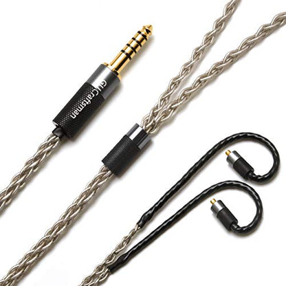 MMCX 6N Single Crystal Silver 2.5mm/4.4mm Balance Earphone Upgrade Cable for SHURE SE846 SE535 Xelento Remote t8ie t9ie UE900S IT04 DK4001 W60 Andromeda Vega JVC FW001 FW002 (L-2.5mm Plug) - size: L-2.5mm Plug