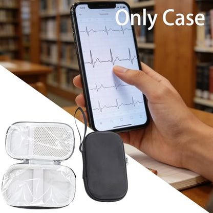 Hard Carrying Case Compatible with EMAY 6L ECG Monitor（Grey） | EMAY 6L carry case protects a portable ECG monitor with a shock-resistant shell and mesh pocket, With waterproof design - color: Black