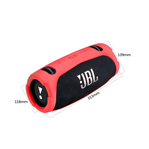 Silicone Cover Case Compatible with JBL Xtreme 3 Portable Bluetooth Speaker, Waterproof Soft Skin Silicone Protective Case for JBL Xtreme 3 Bluetooth Speaker Accessories (Red) - color: Red