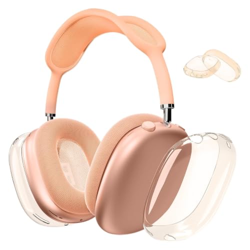 MOLOPPO Clear Case for AirPods Max 2/1 (2026/2024/2020), Transparent Orange | Soft TPU, Anti-Scratch, Slim Fit, Compatible with AirPods Max 2/1 - color: C-Transparent Orange