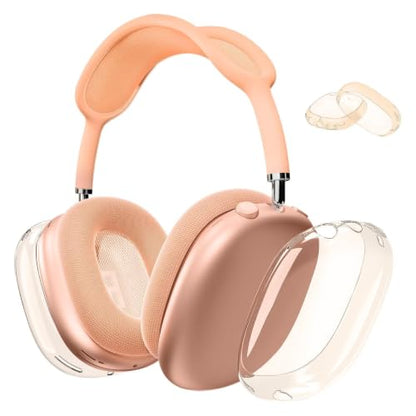MOLOPPO Clear Case for AirPods Max 2/1 (2026/2024/2020), Transparent Orange | Soft TPU, Anti-Scratch, Slim Fit, Compatible with AirPods Max 2/1 - color: C-Transparent Orange