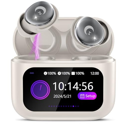 VEKJ Sleep Headphones Small Design for Side Sleepers, Clear Call Sleep Earbuds,Waterproof Earphones 2026 Off White