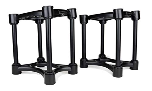 IsoAcoustics Iso-Stand Series Speaker Isolation Stands with Height & Tilt Adjustment: Iso-155 (6.1” x 7.5”) Pair - size: Iso-155 (15.5 x 19 cm)